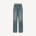 BALENCIAGA Women's High Waist Slim Jeans in Dirty Vintage Blue