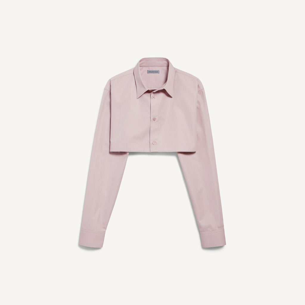 BALENCIAGA Women's Cropped Shirt in Dusty Pink