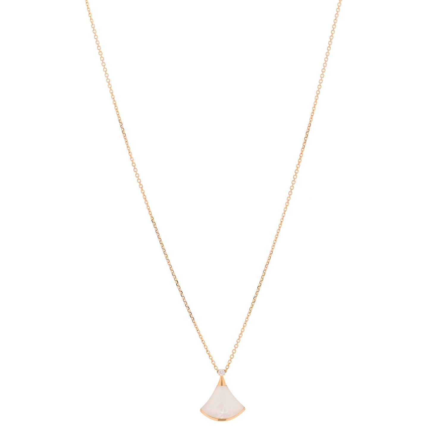18K Rose Gold Diamond Mother of Pearl Small Divas' Dream Pendant Necklace