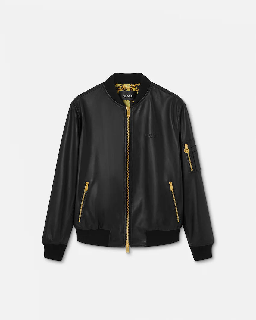Leather bomber
