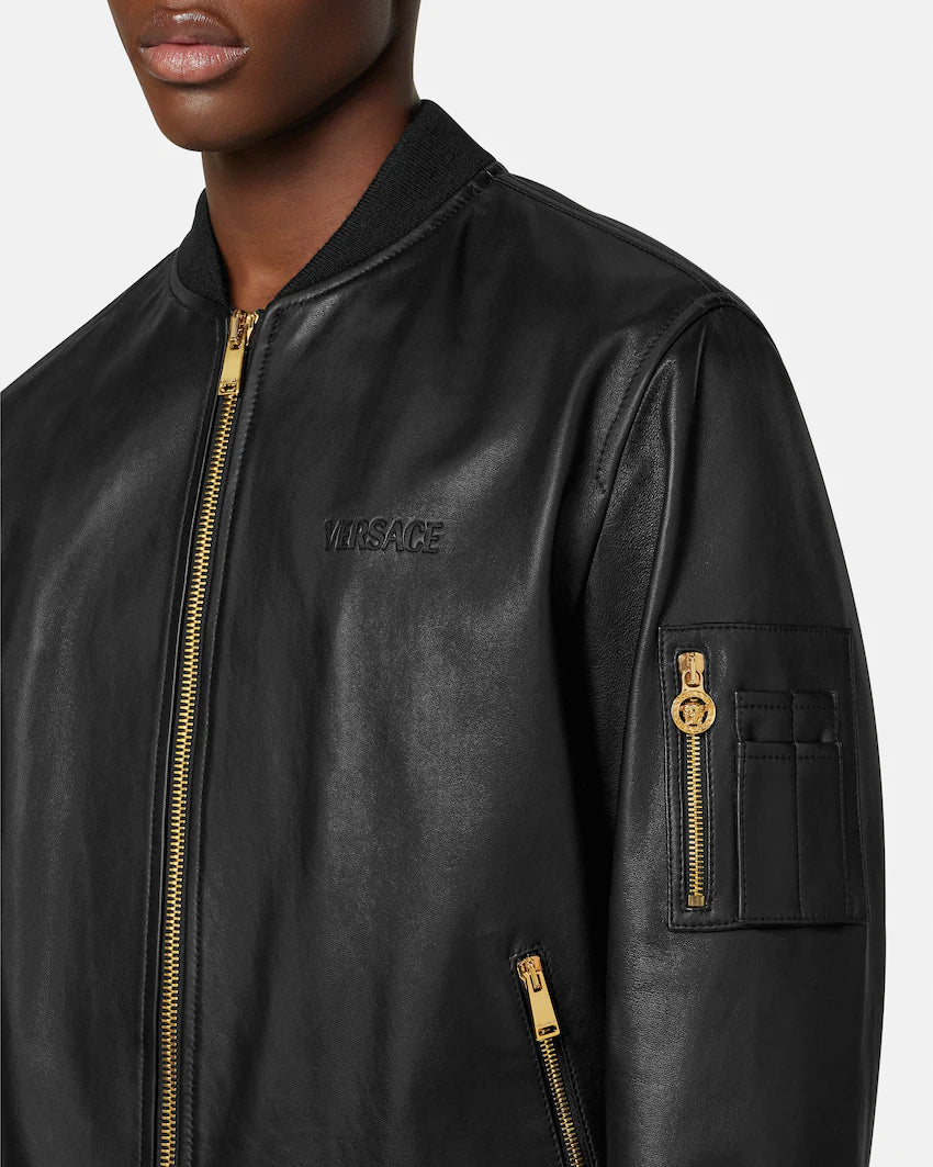 Leather bomber