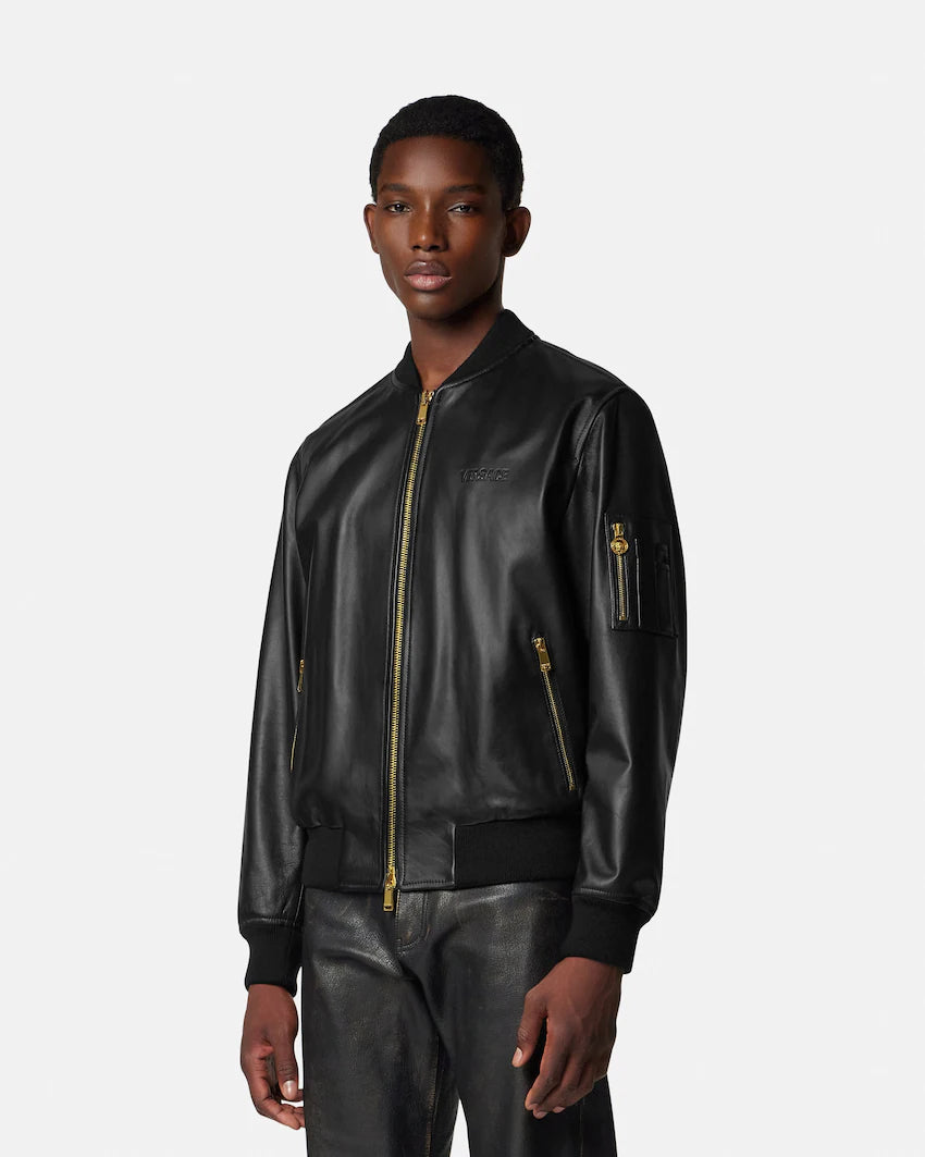 Leather bomber
