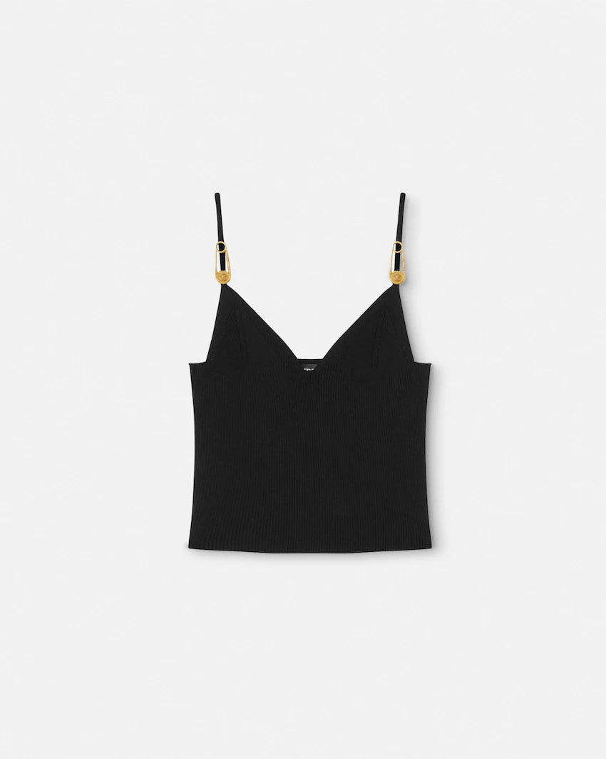 Versace Viscose Knit Crop Top