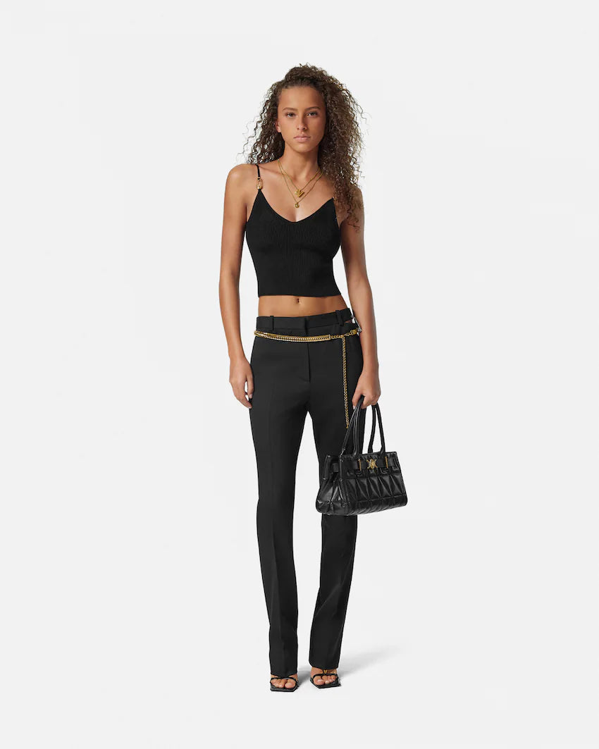 Versace Viscose Knit Crop Top