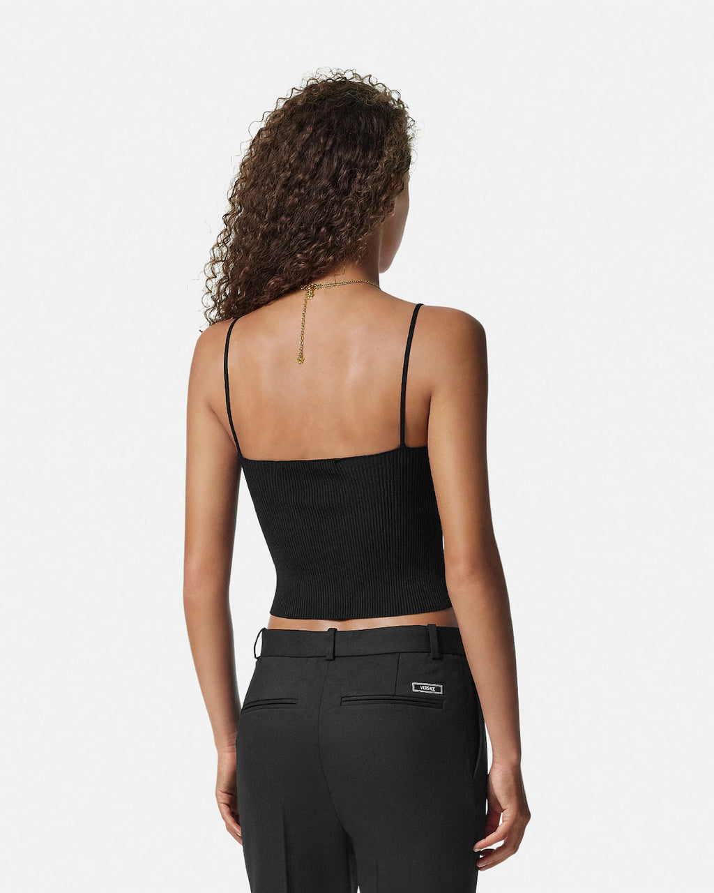 Versace Viscose Knit Crop Top