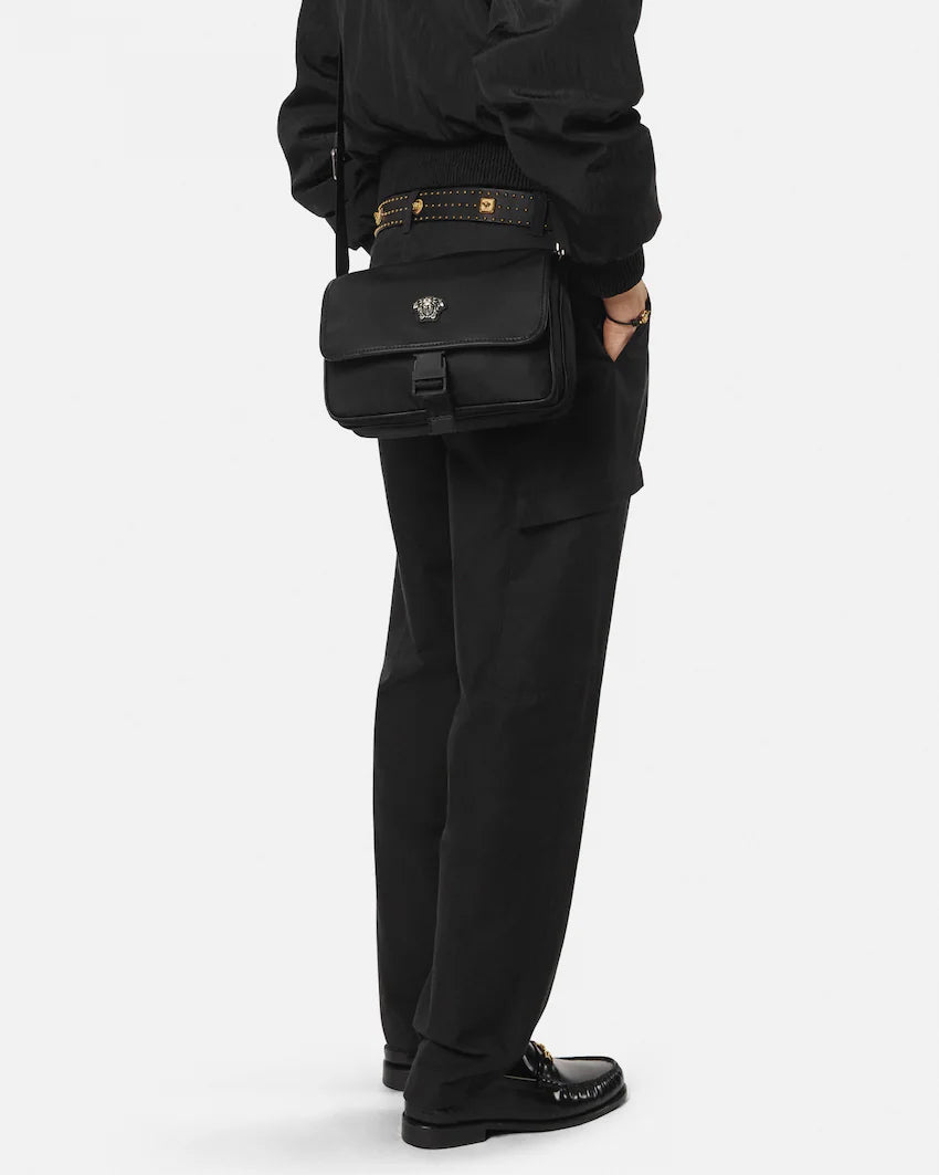 Versace La Medusa Nylon Messenger Bag