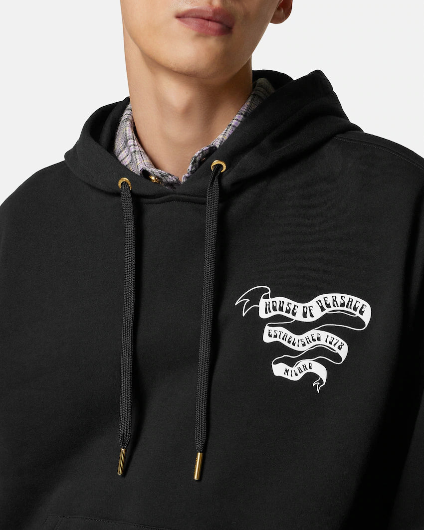 Versace Printed Cotton-Jersey Hoodie