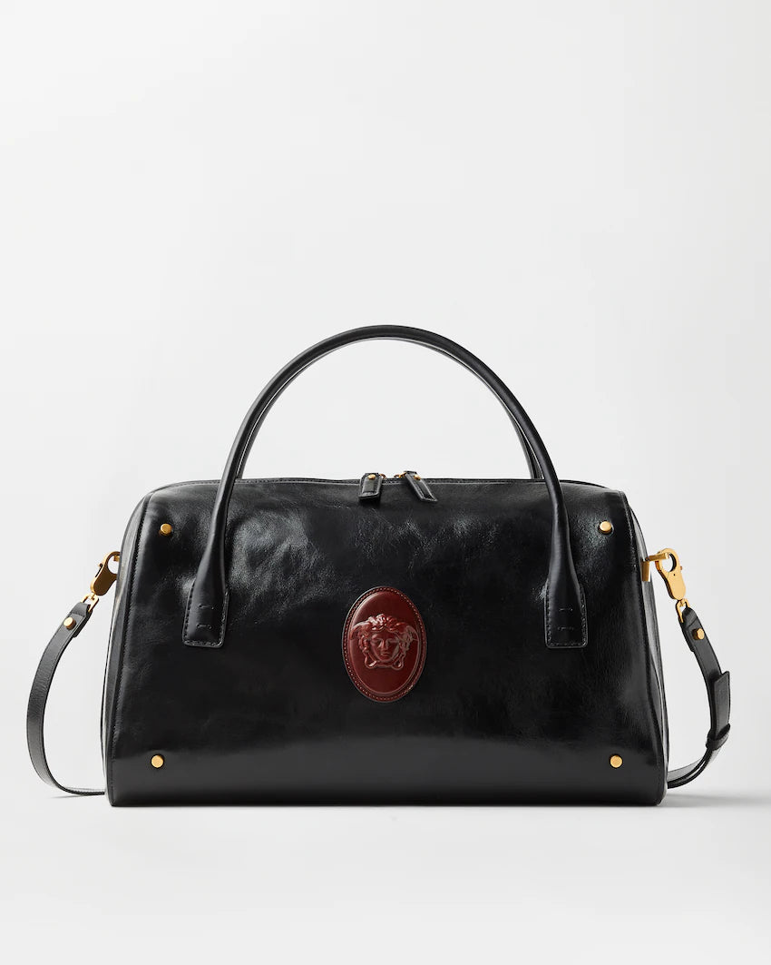 Versace Roomy Large Leather Duffel Bag