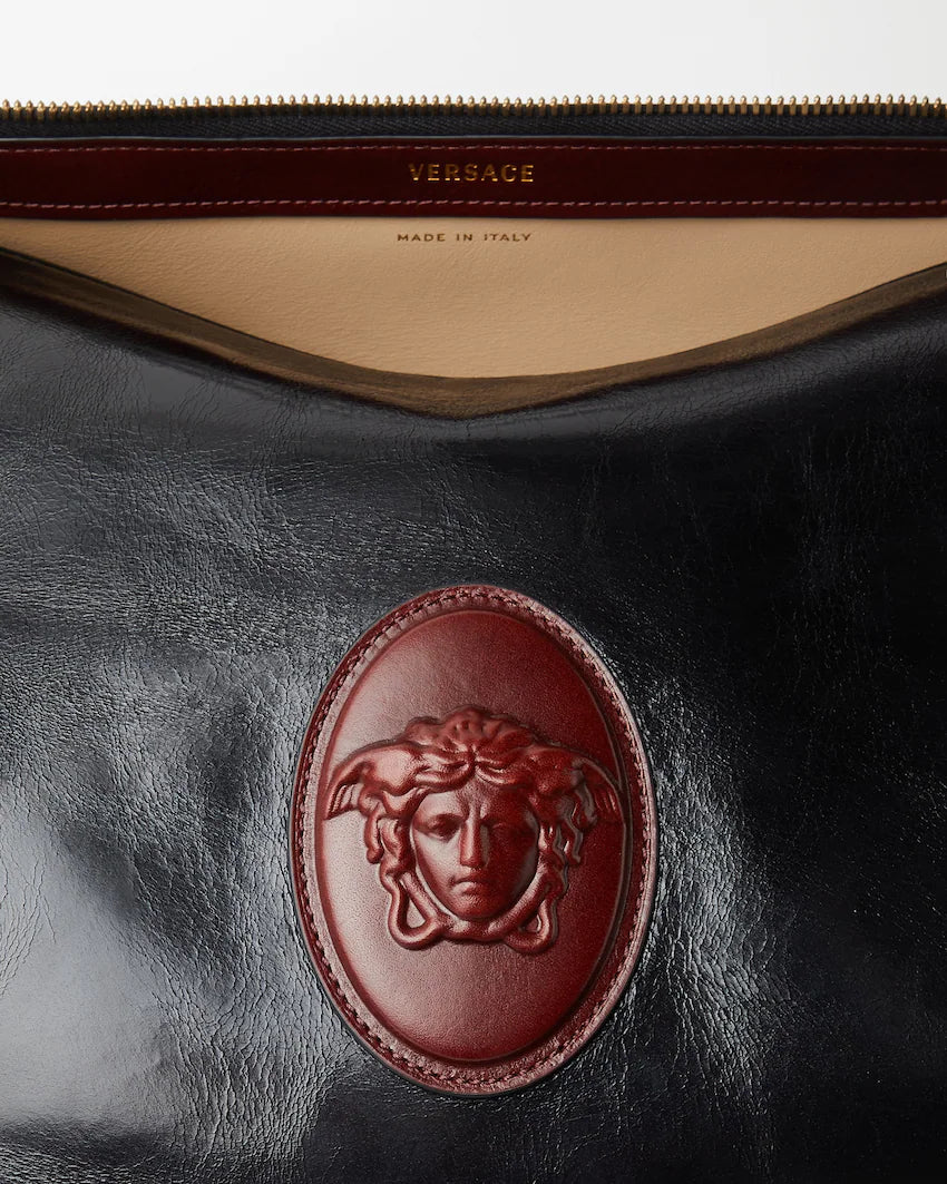Versace Roomy Large Leather Duffel Bag