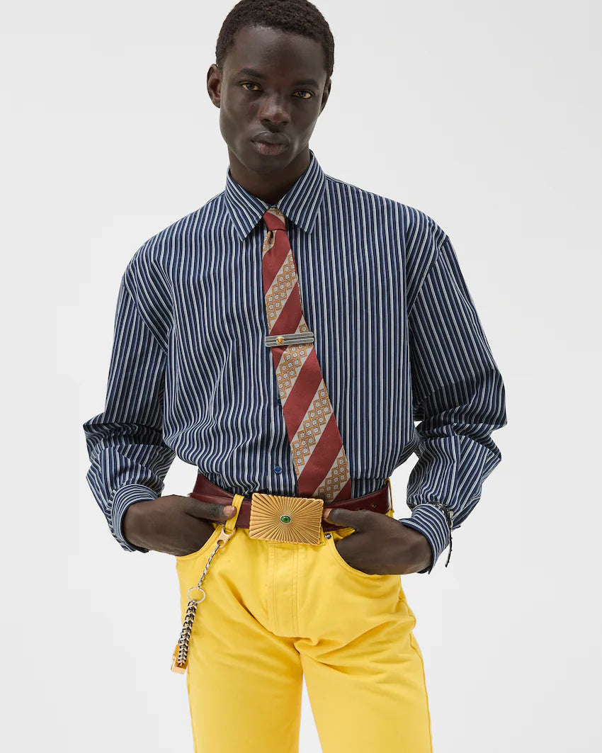 Striped Cotton-Poplin Loose Shirt