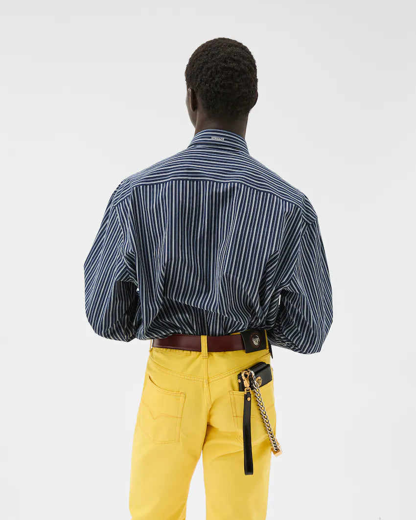 Striped Cotton-Poplin Loose Shirt