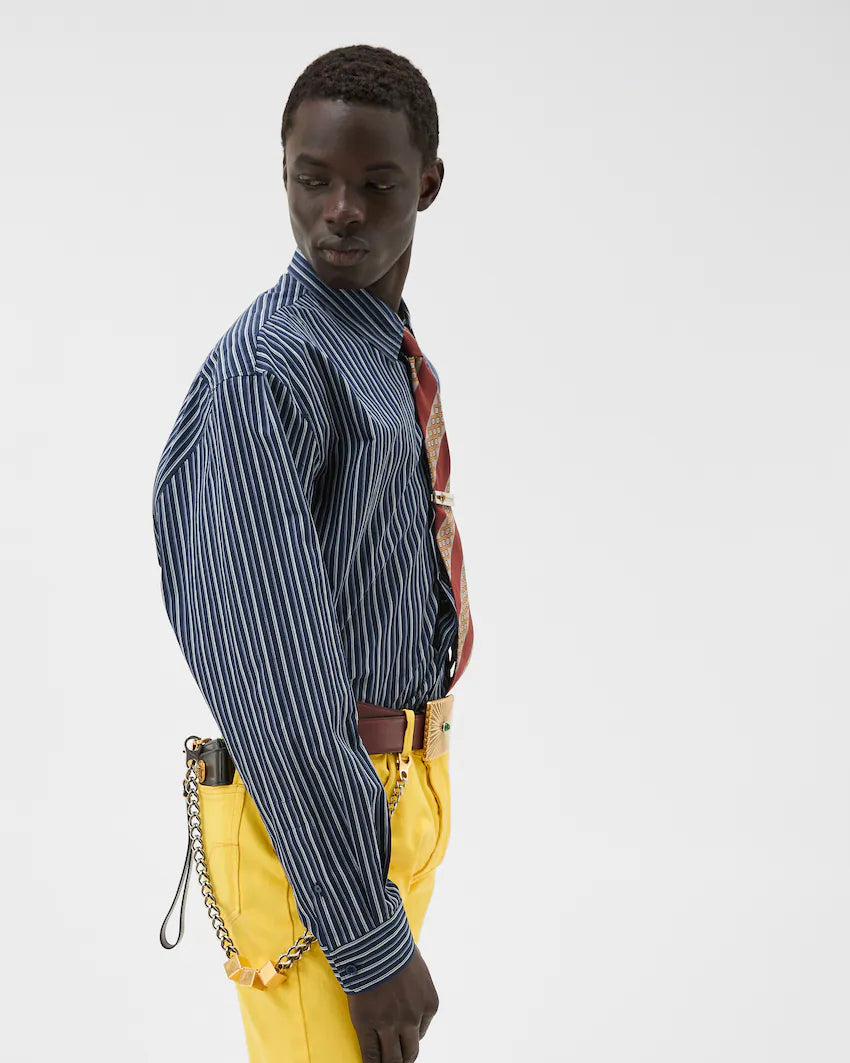 Striped Cotton-Poplin Loose Shirt