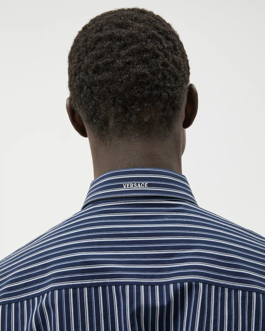 Striped Cotton-Poplin Loose Shirt