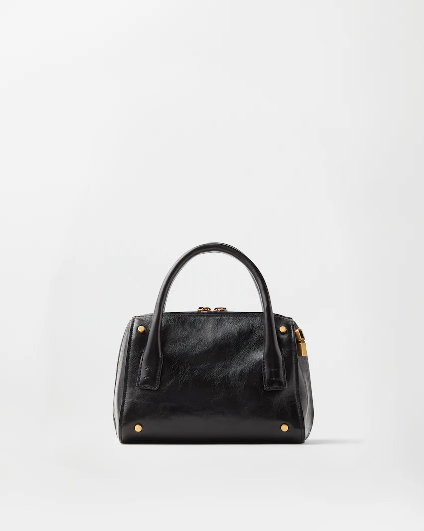 Versace Roomy Small Leather Boston Bag