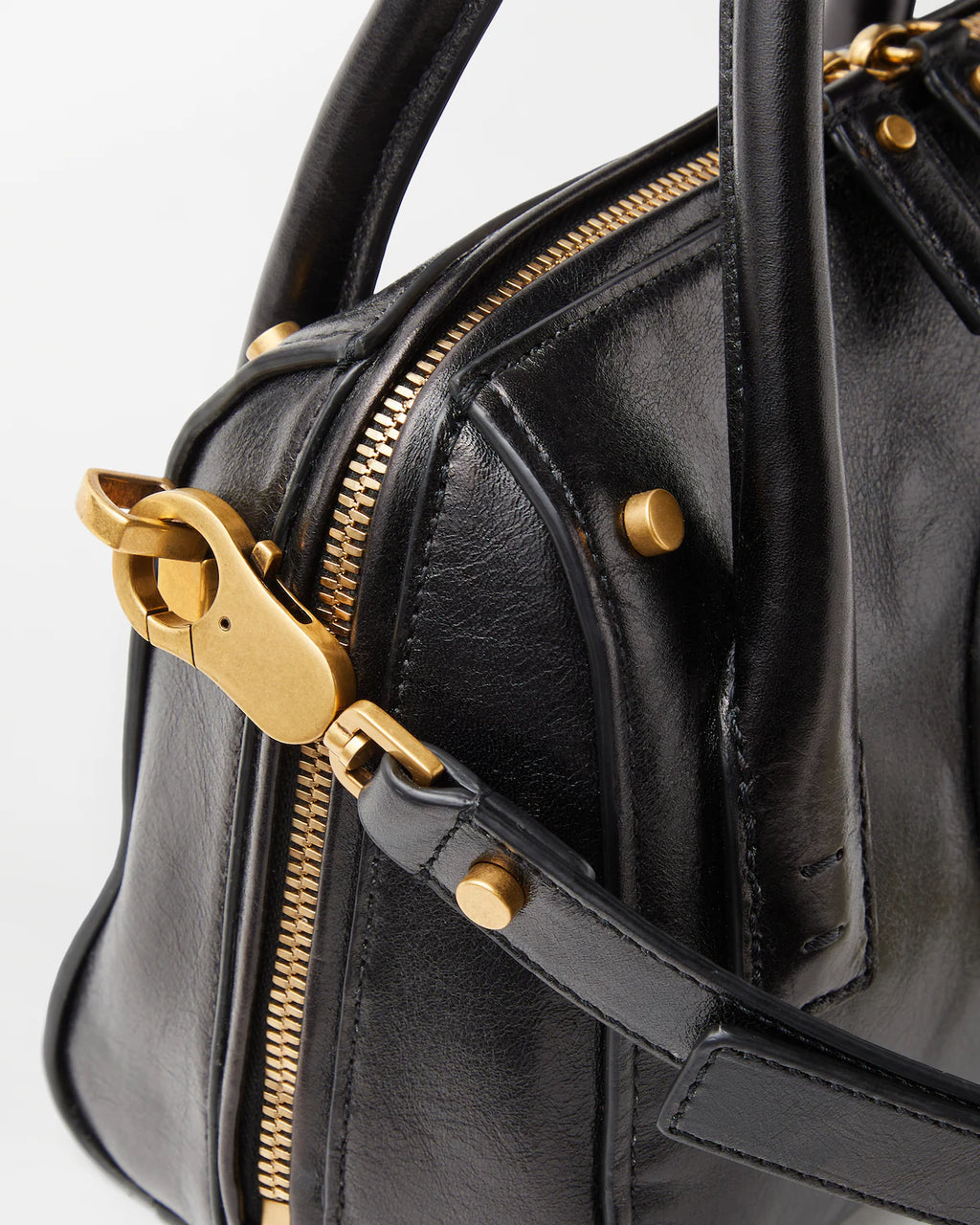 Versace Roomy Small Leather Boston Bag