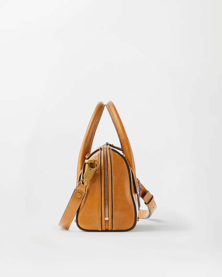Versace Roomy Small Leather Boston Bag