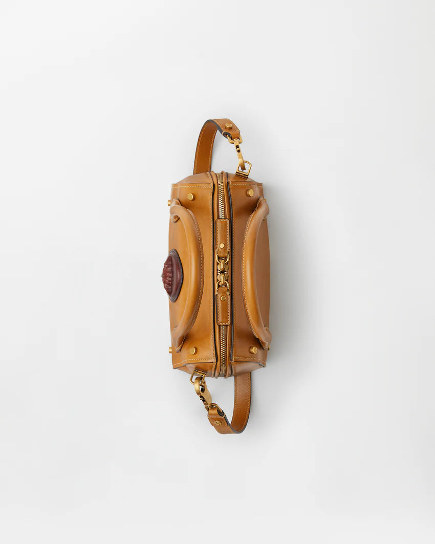 Versace Roomy Small Leather Boston Bag