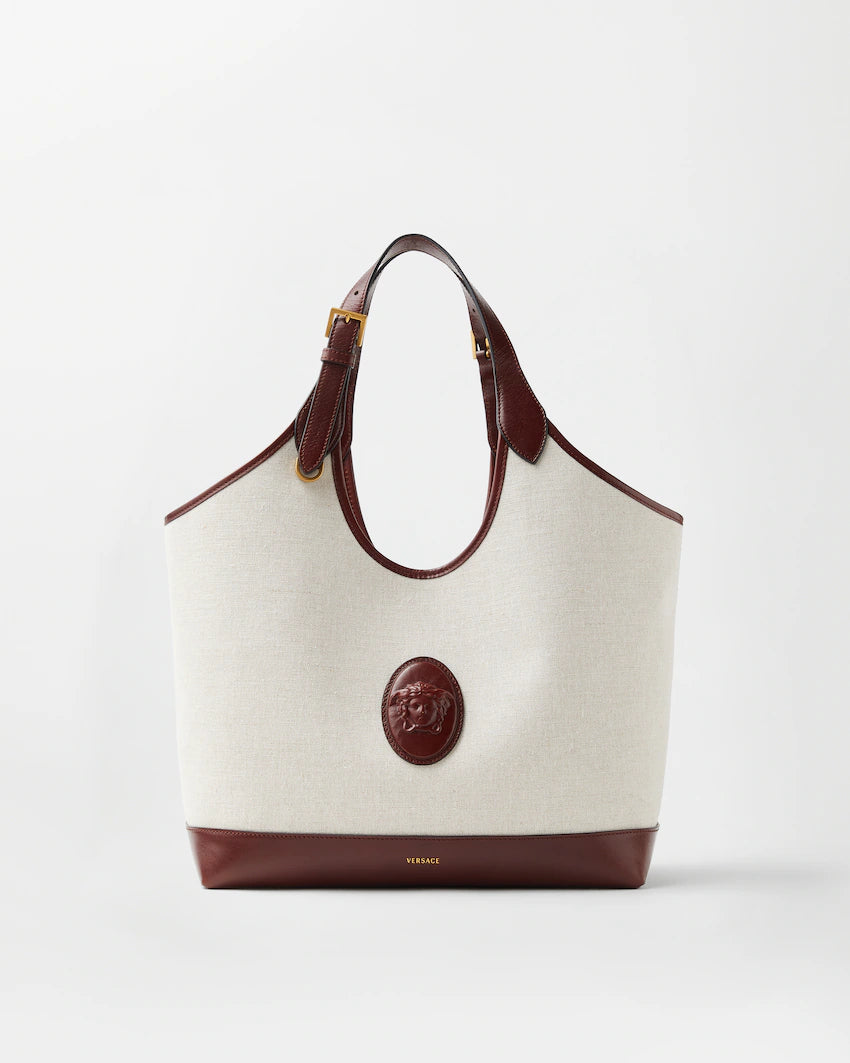 Versace RiviÃ¨re Large Canvas Tote
