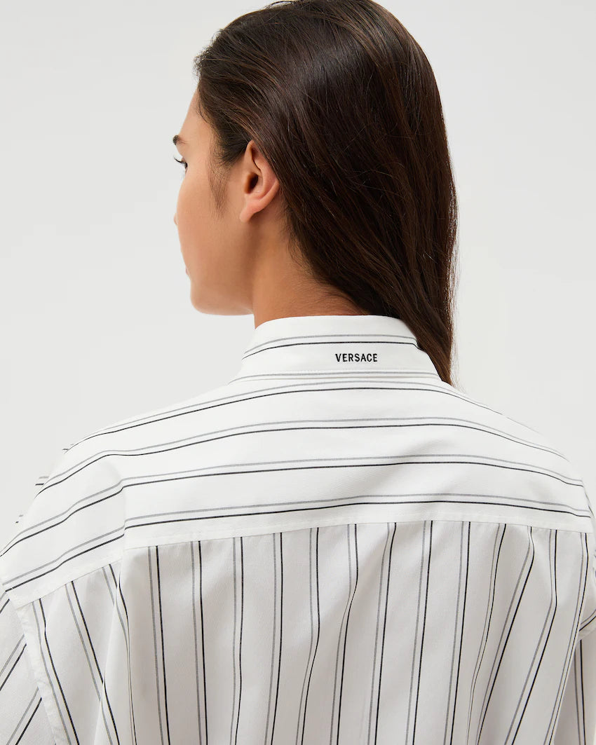 Versace Striped Cotton-Poplin Shirt