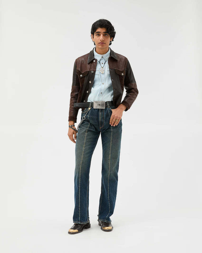 Distressed Straight Jeans