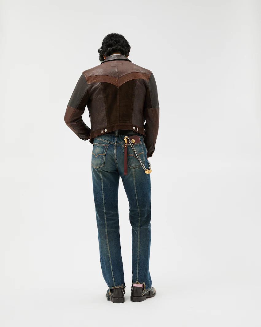 Distressed Straight Jeans