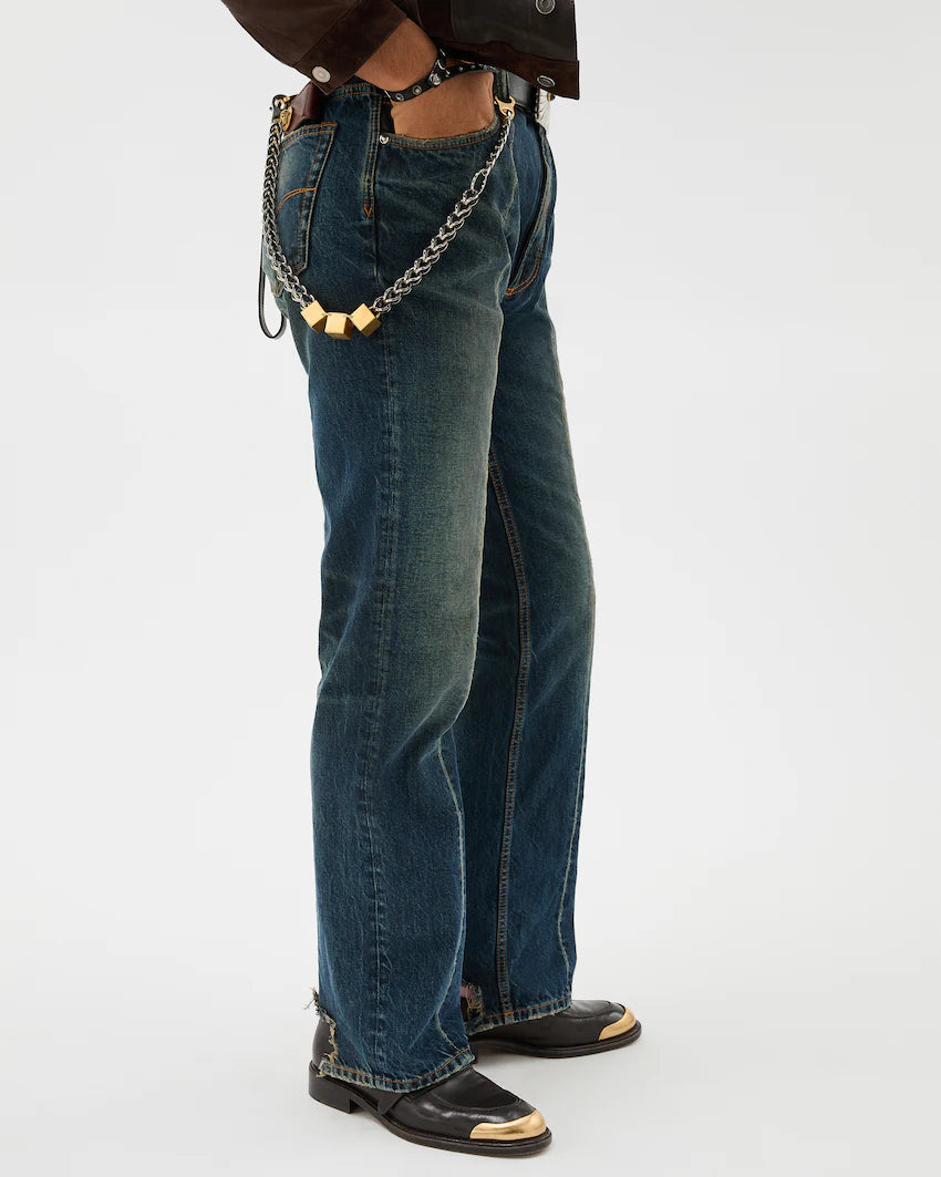 Distressed Straight Jeans