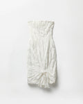 Versace Draped Envers-Satin Strapless Midi Dress