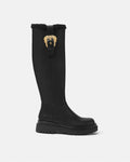 Versace Drew Baroque Buckle Knee-High Boots