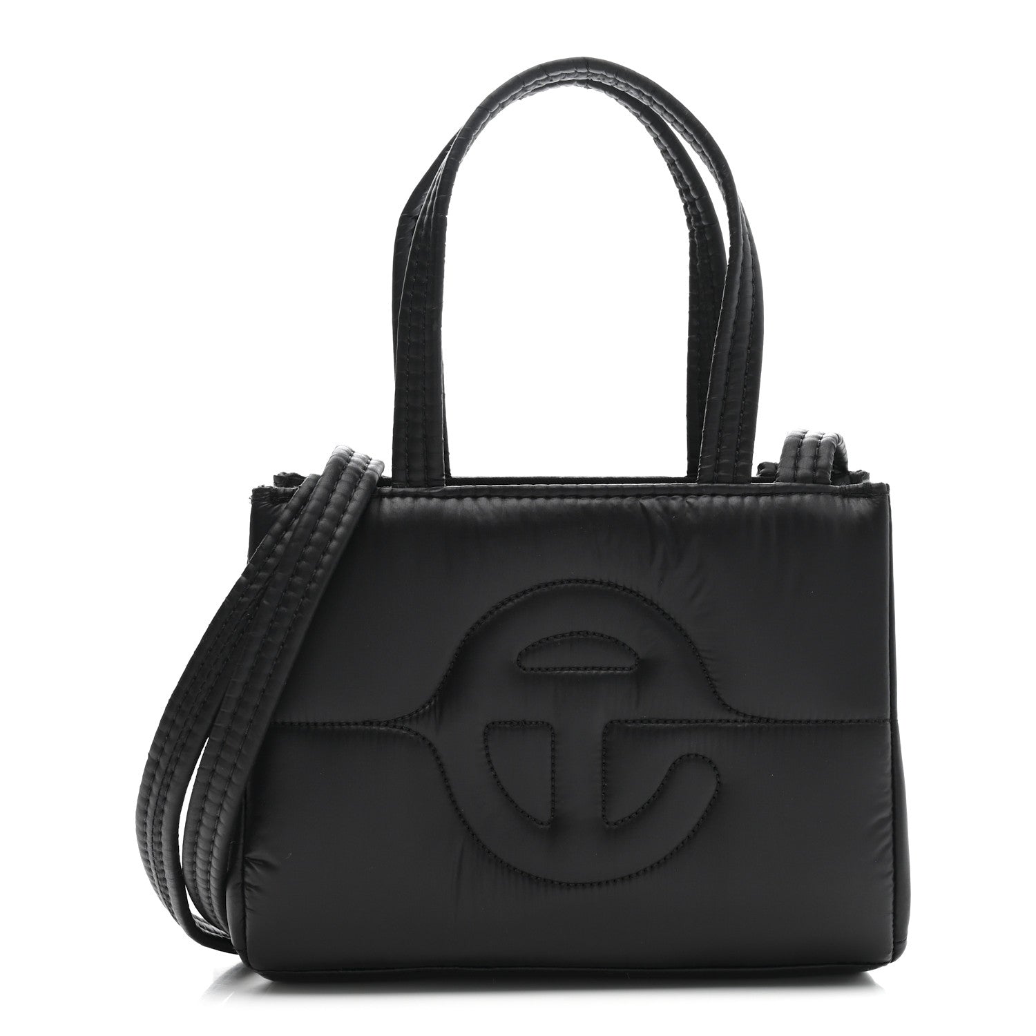 Nylon Small Puff Shopping Bag Black