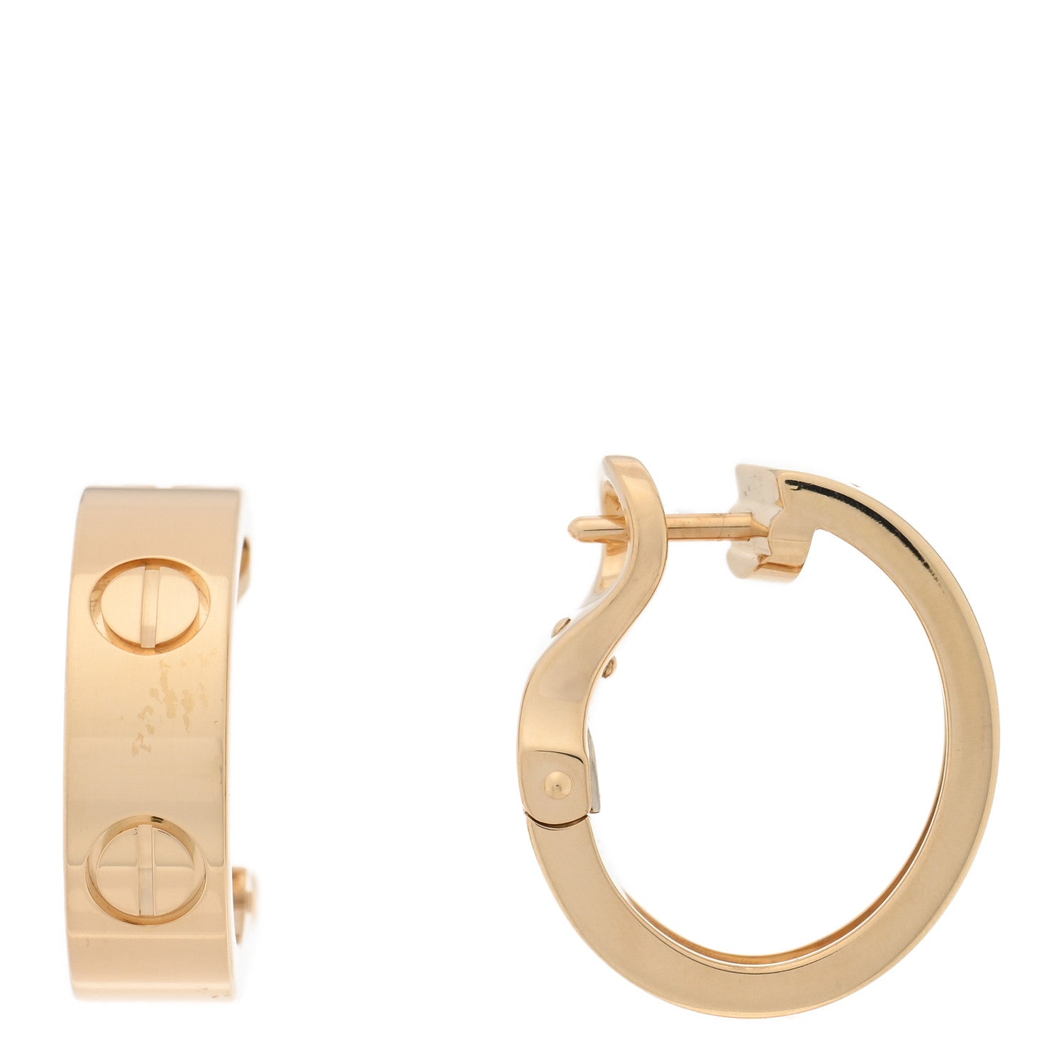 18K Yellow Gold 5.5mm LOVE French Clip Hoop Earrings