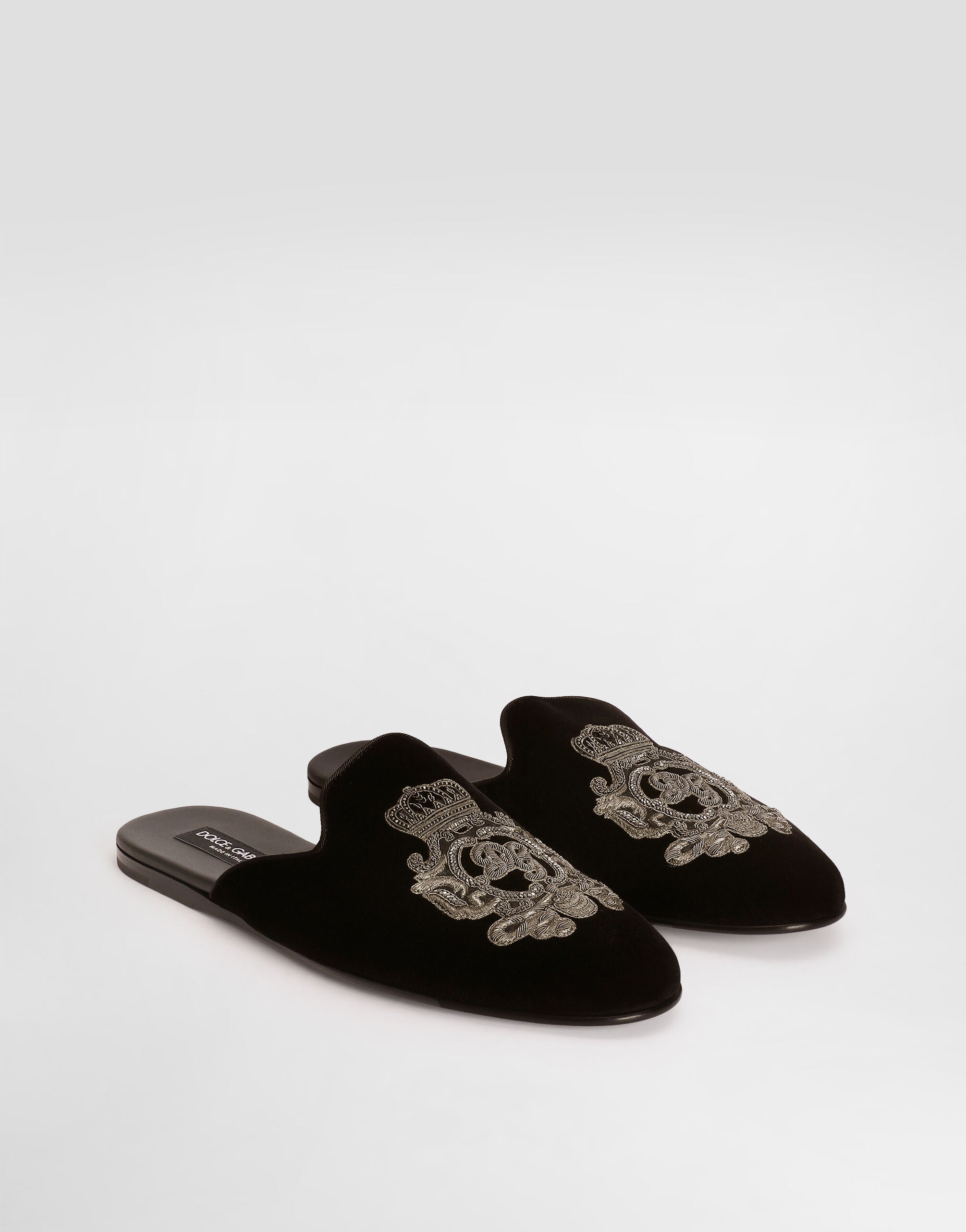 DOLCE & GABBANA men's velvet slippers