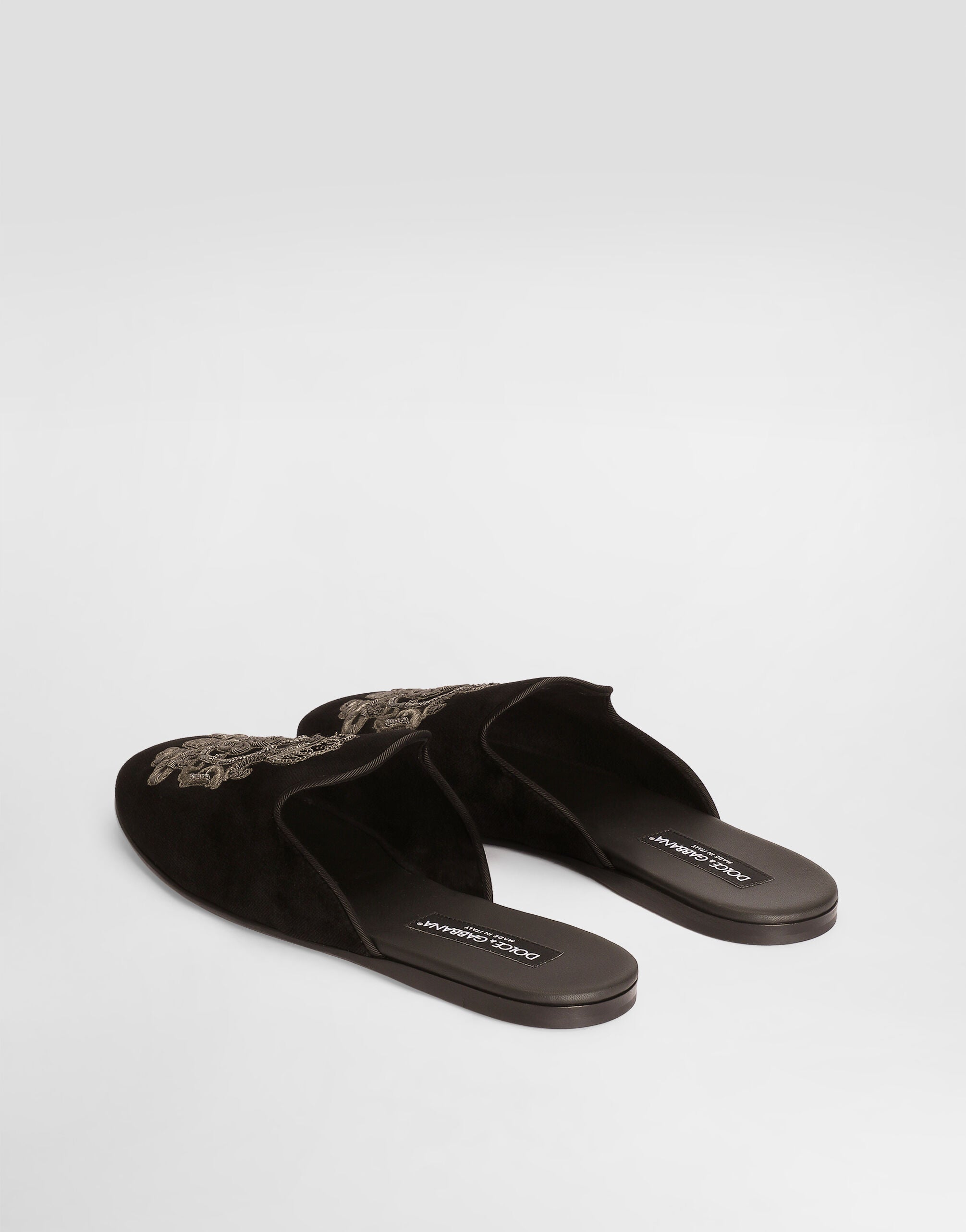 DOLCE & GABBANA men's velvet slippers