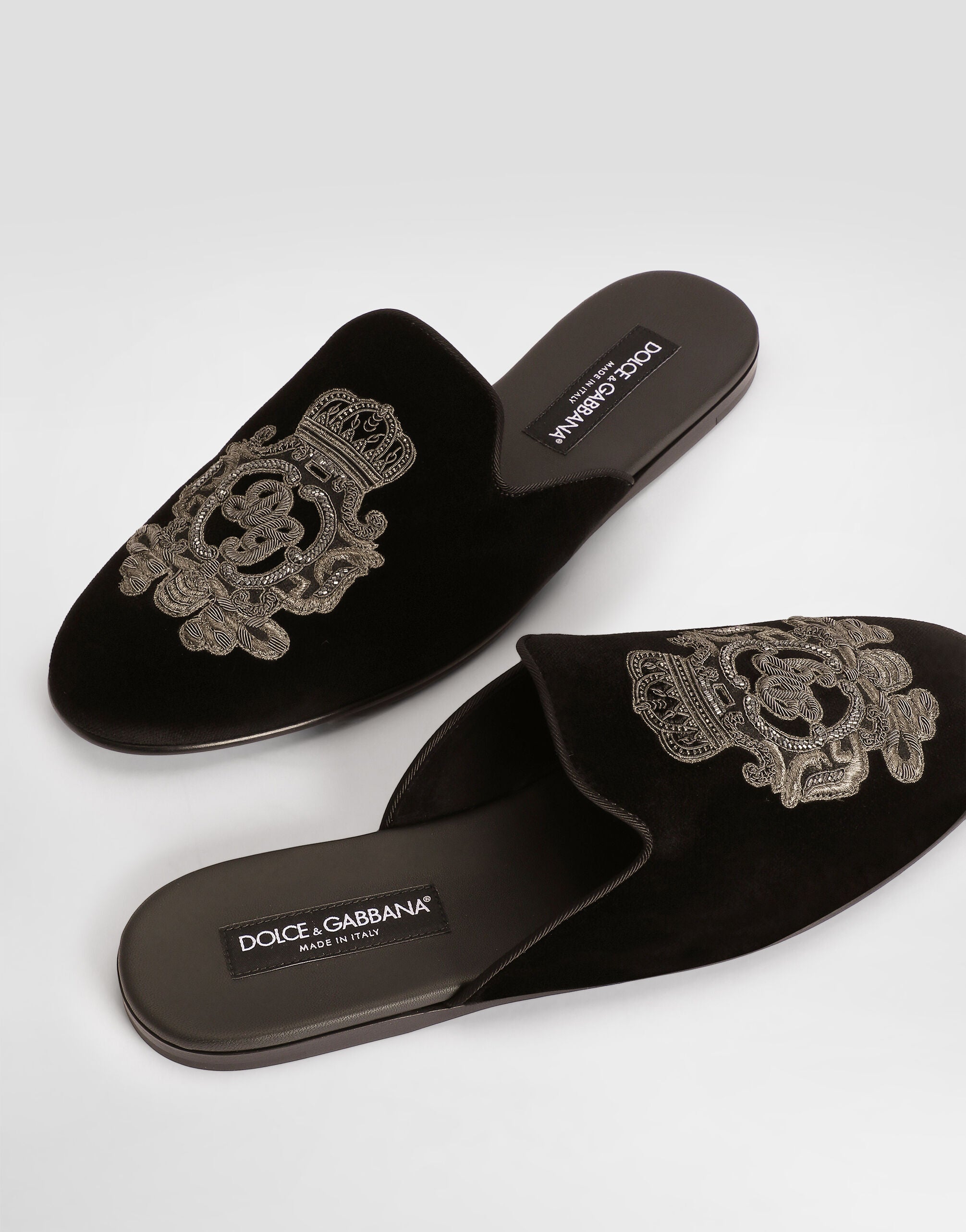 DOLCE & GABBANA men's velvet slippers