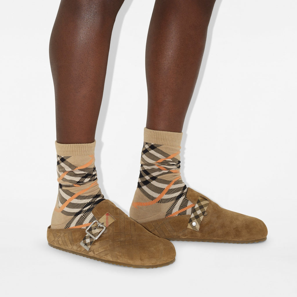 Check Suede Urchin Clogs