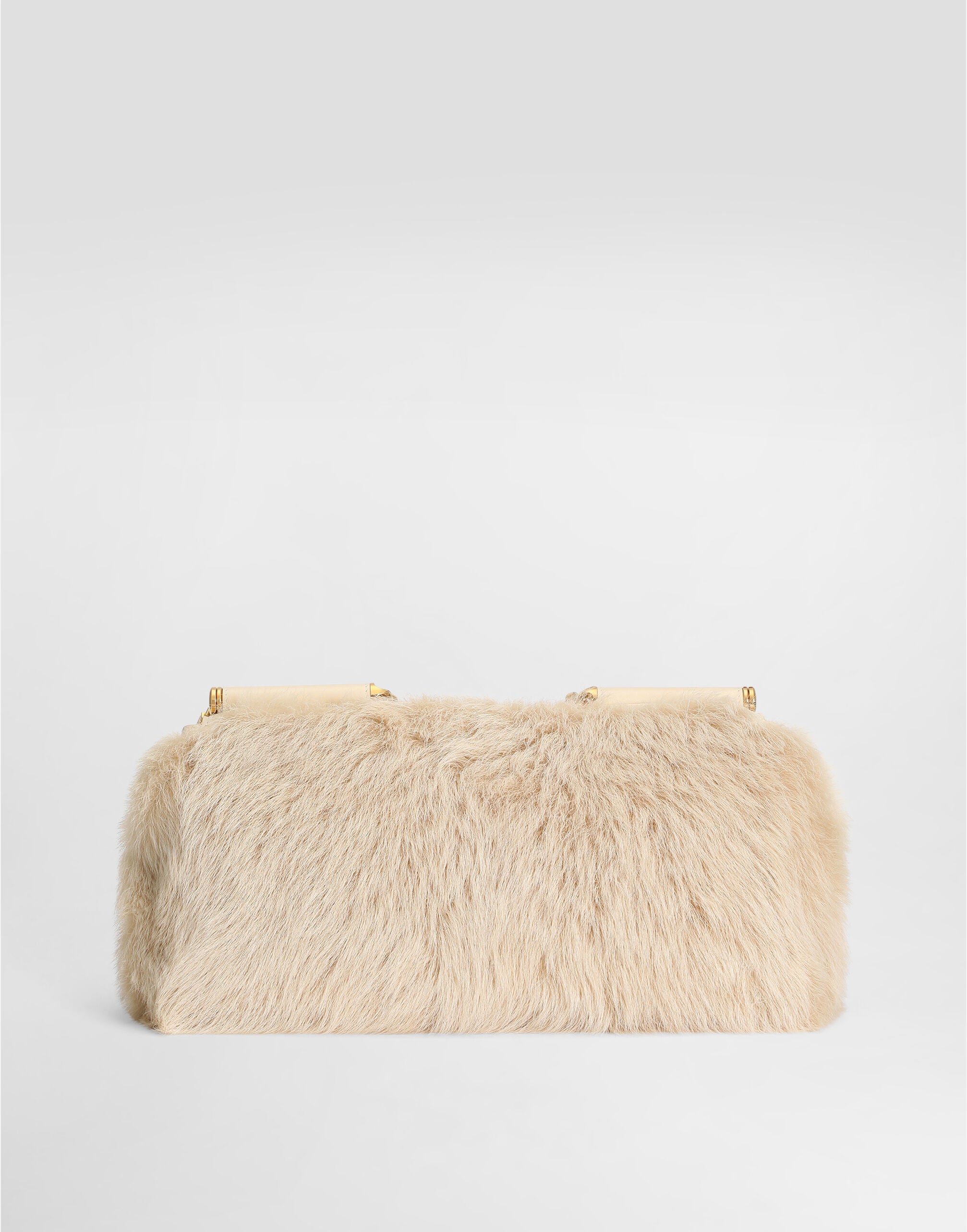 DOLCE & GABBANA Medium My Sicily fur and plongé handbag