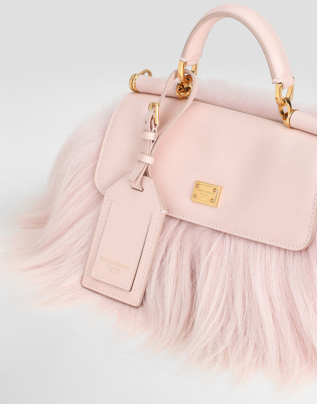 DOLCE & GABBANA Mini My Sicily handbag in long-fur
