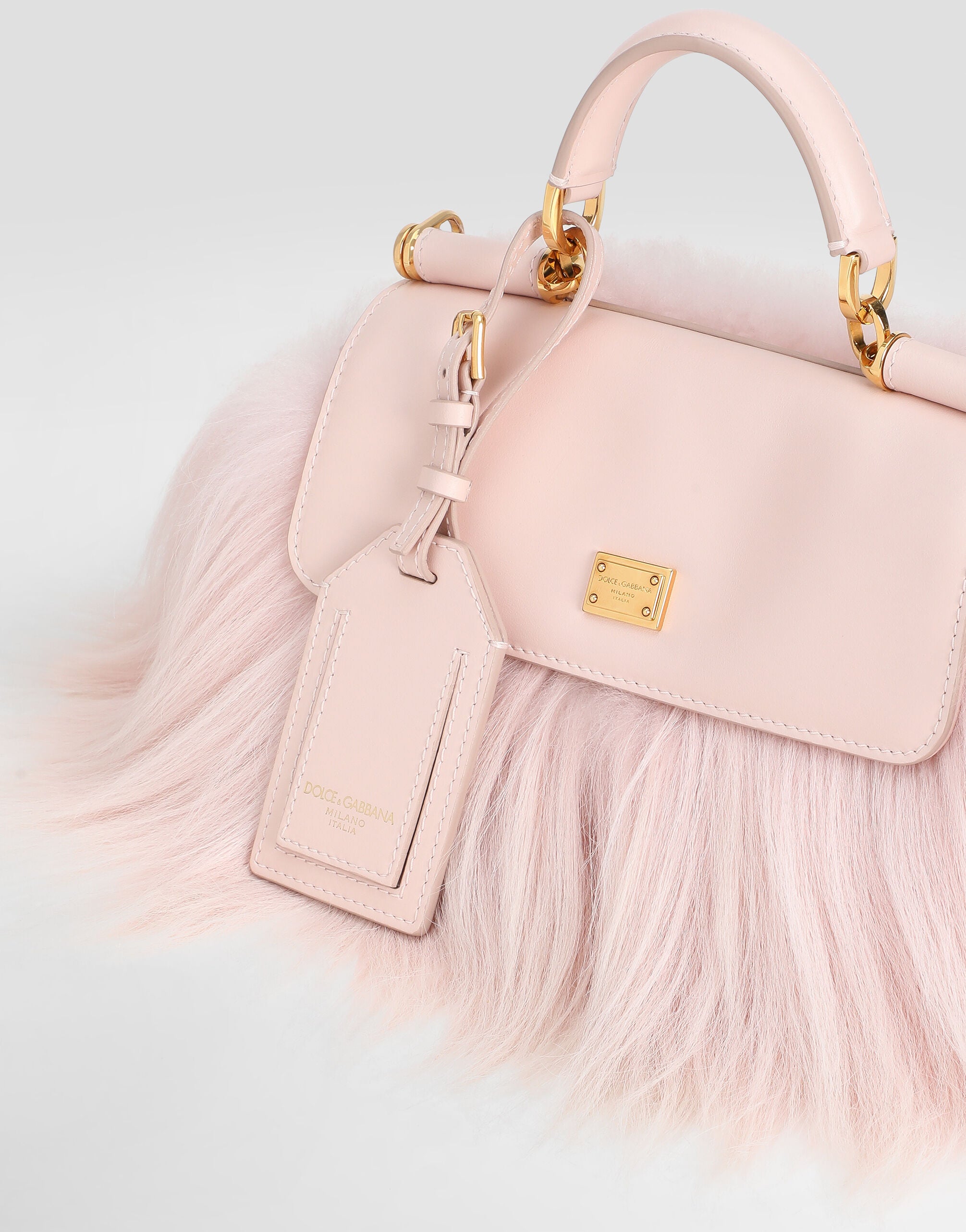 DOLCE & GABBANA Mini My Sicily handbag in long-fur