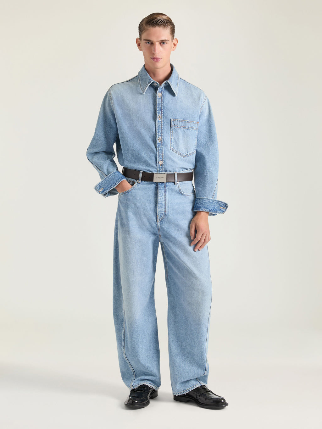 GIVENCHY overshirt in light blue denim