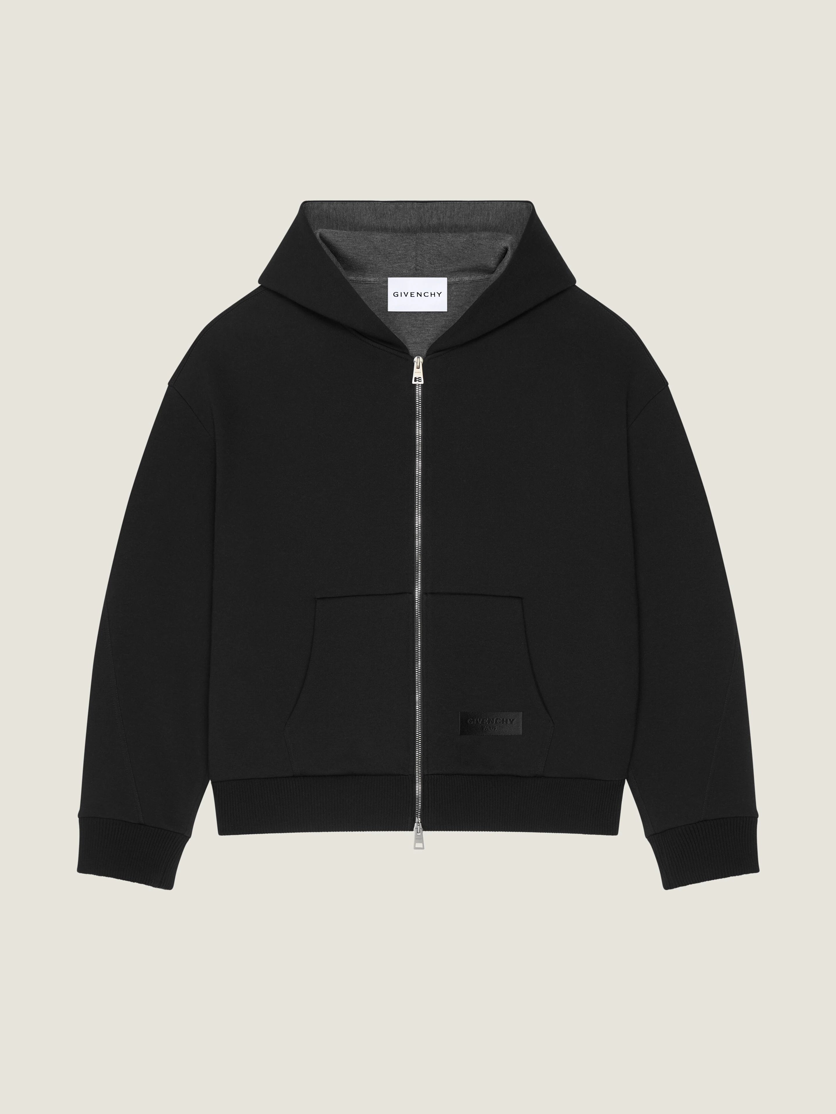 GIVENCHY Couture Seam zipped hoodie in scuba