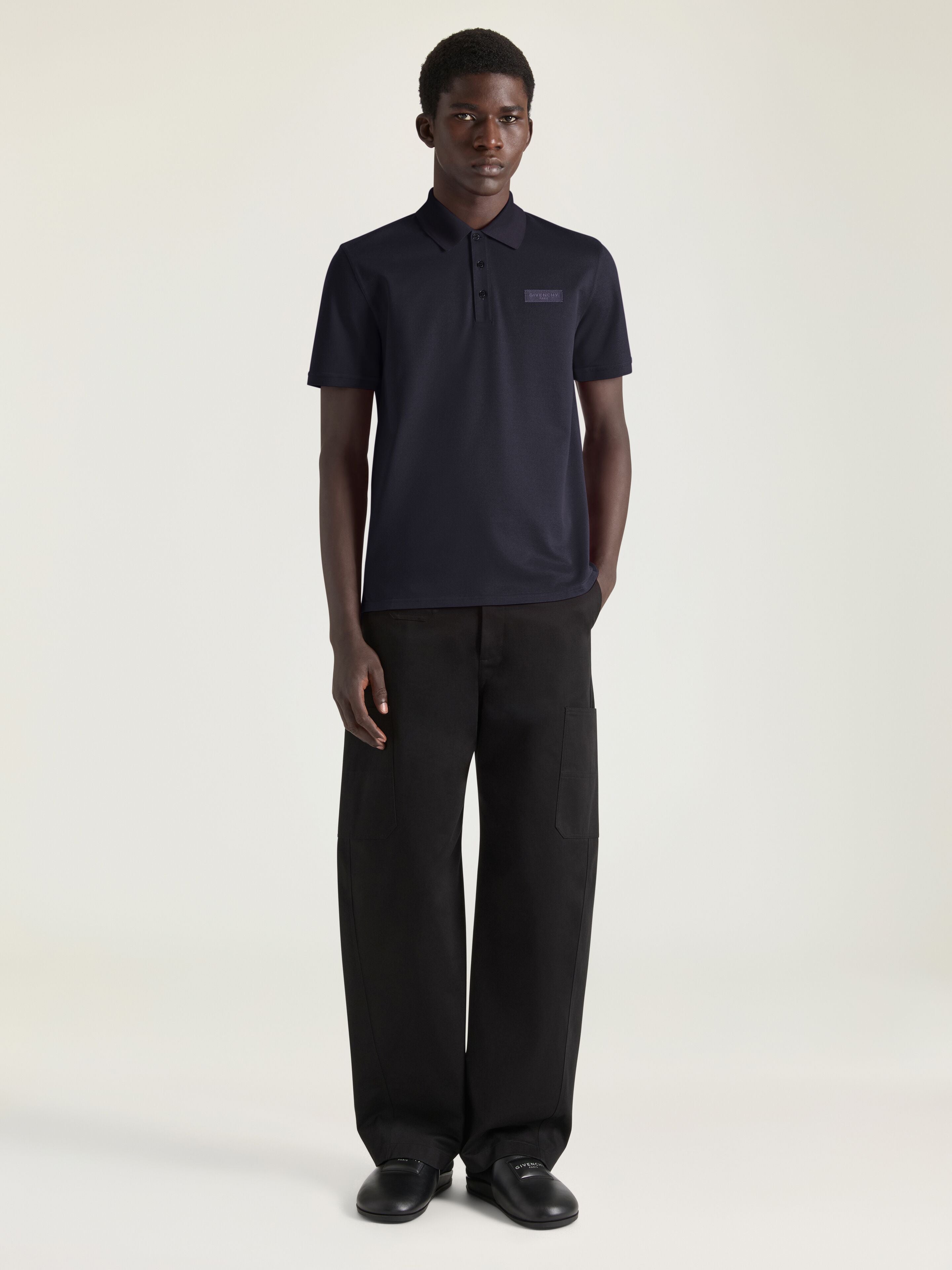 GIVENCHY Polo in cotton with Paris gros grain