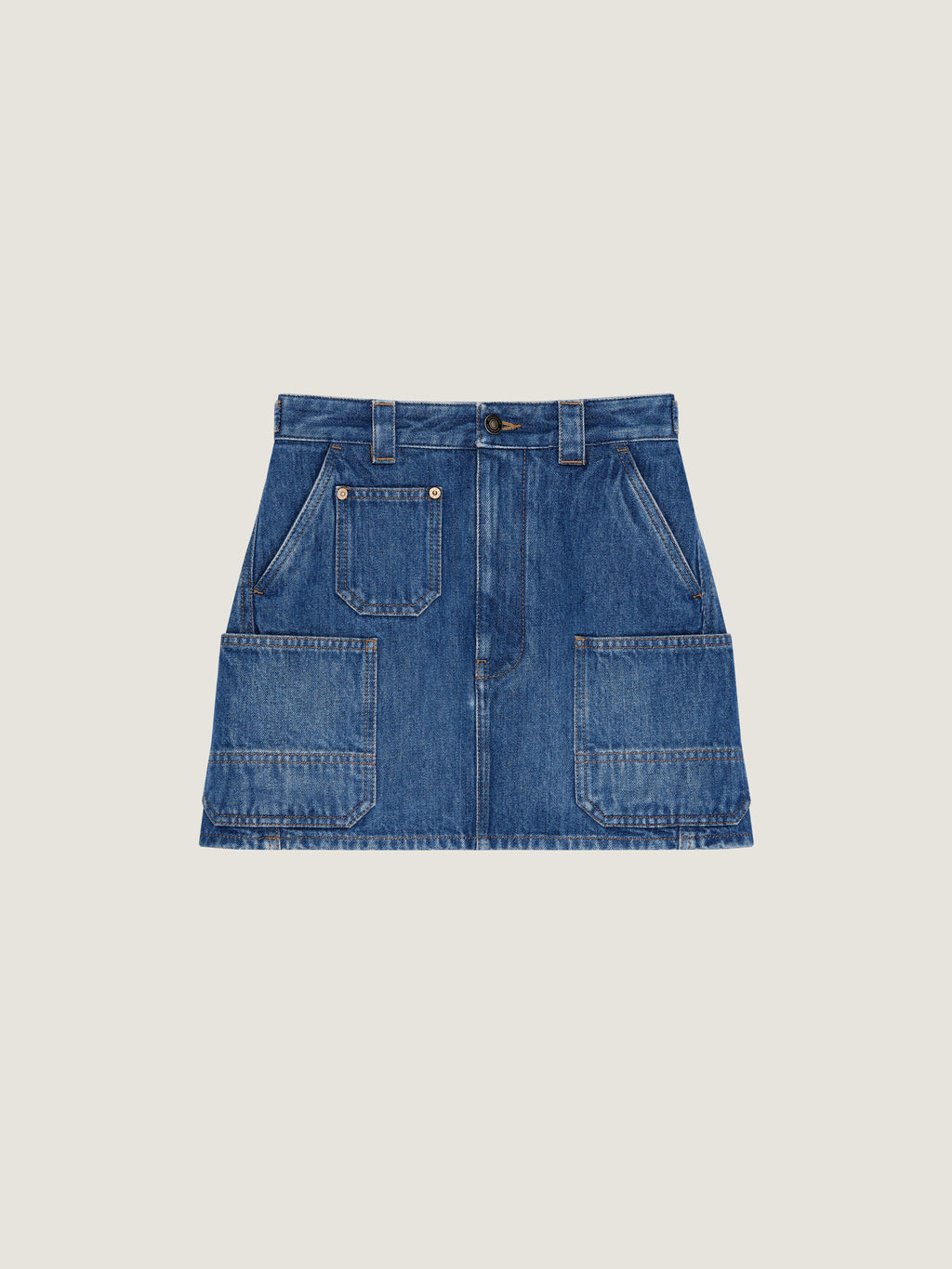 GIVENCHY Mini cargo skirt in medium blue denim