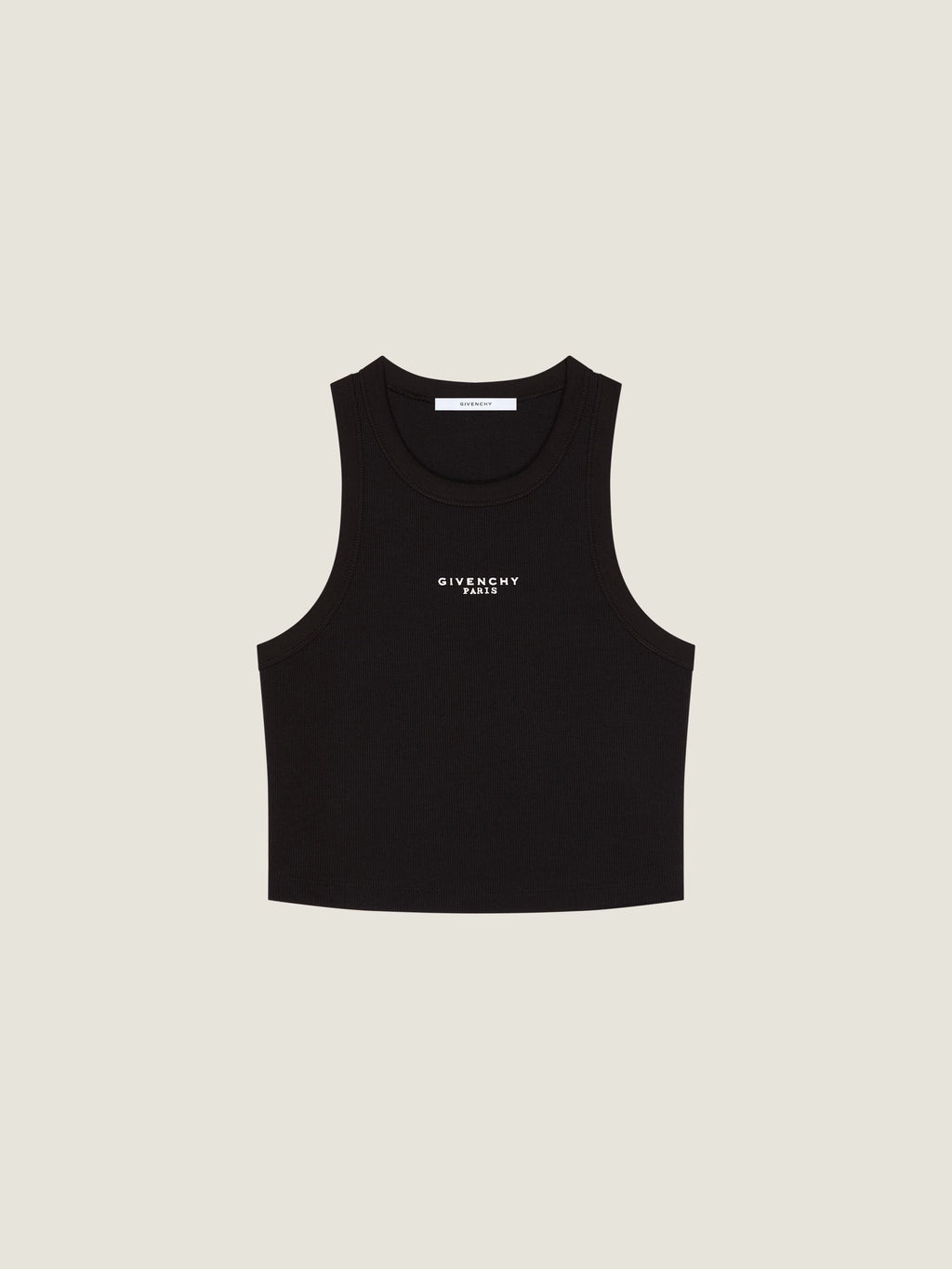 GIVENCHY Cropped tank top in cotton Paris print