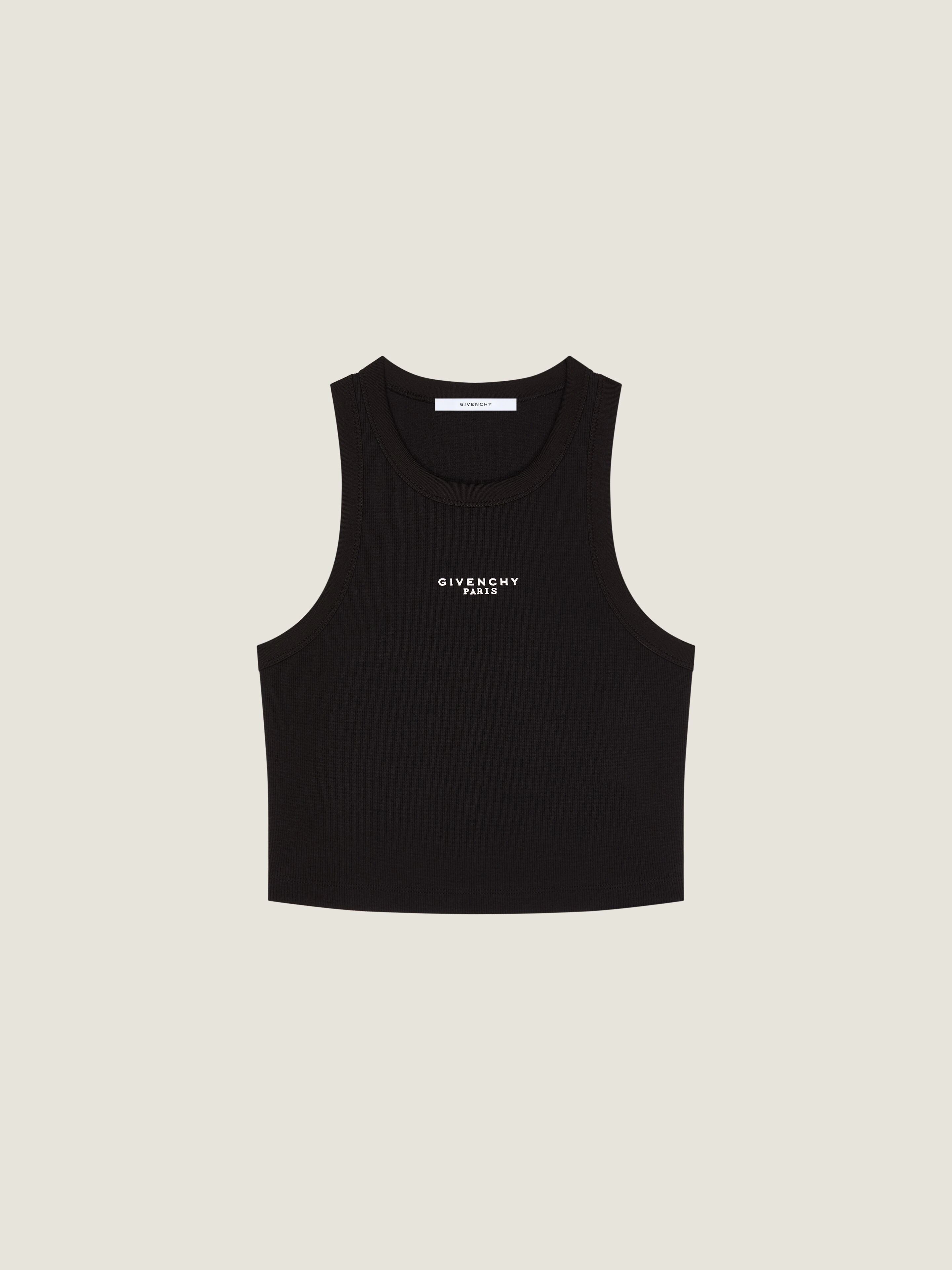 GIVENCHY Cropped tank top in cotton Paris print