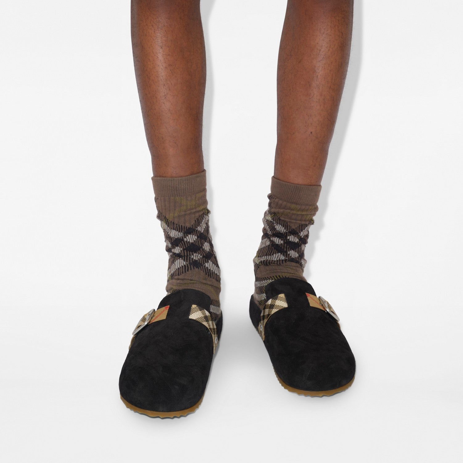 Check Suede Urchin Clogs