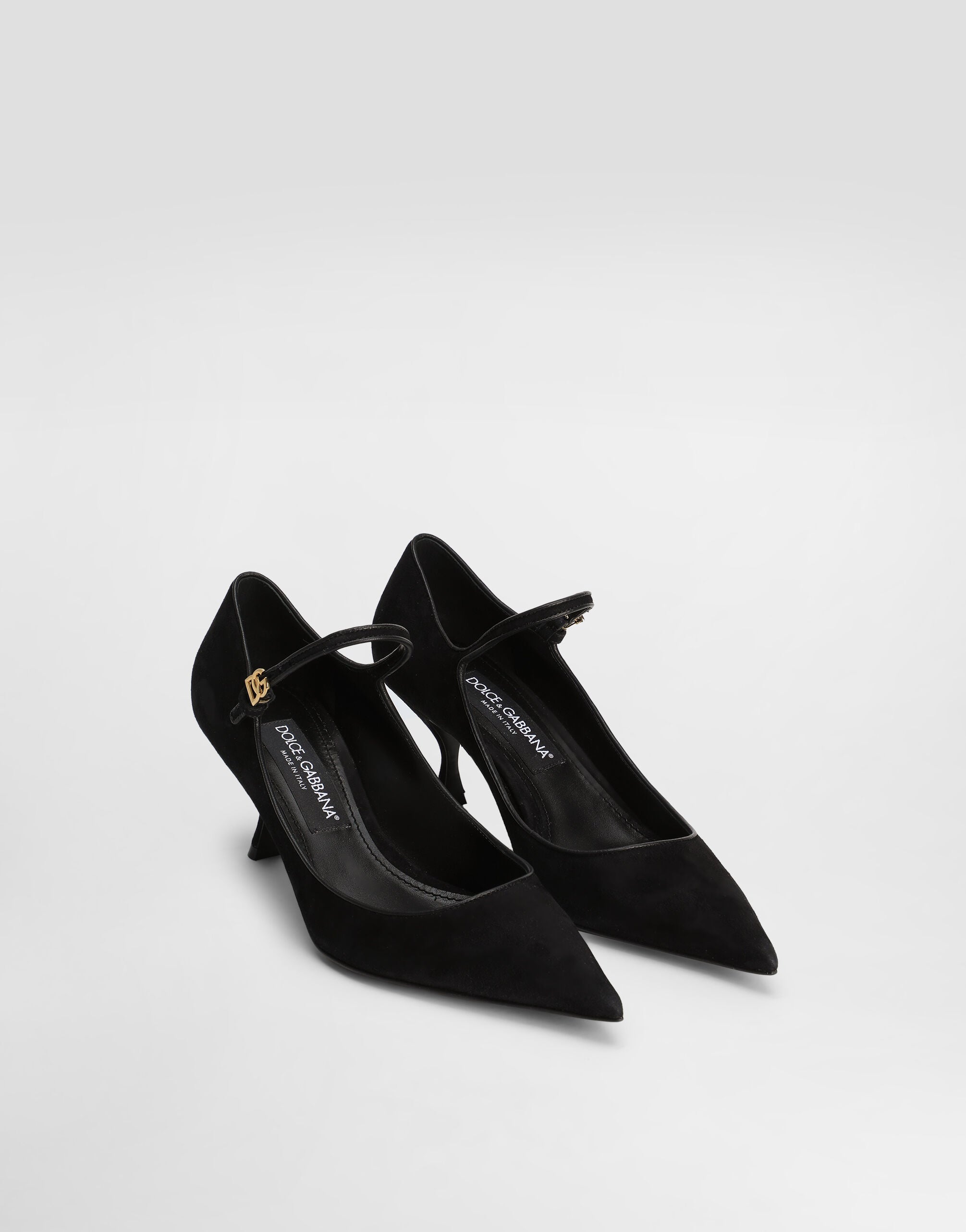 DOLCE & GABBANA Suede and nappa leather pumps