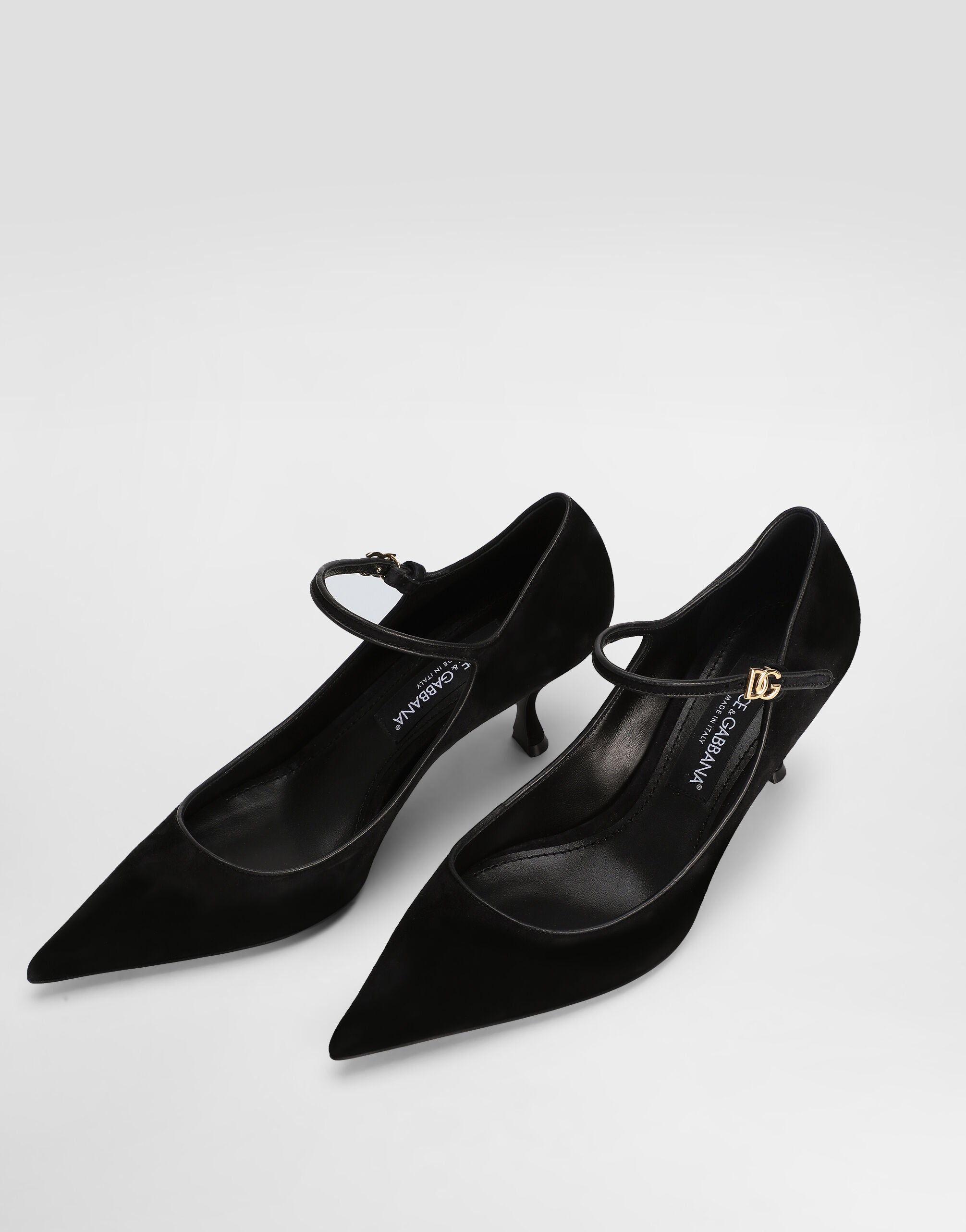 DOLCE & GABBANA Suede and nappa leather pumps