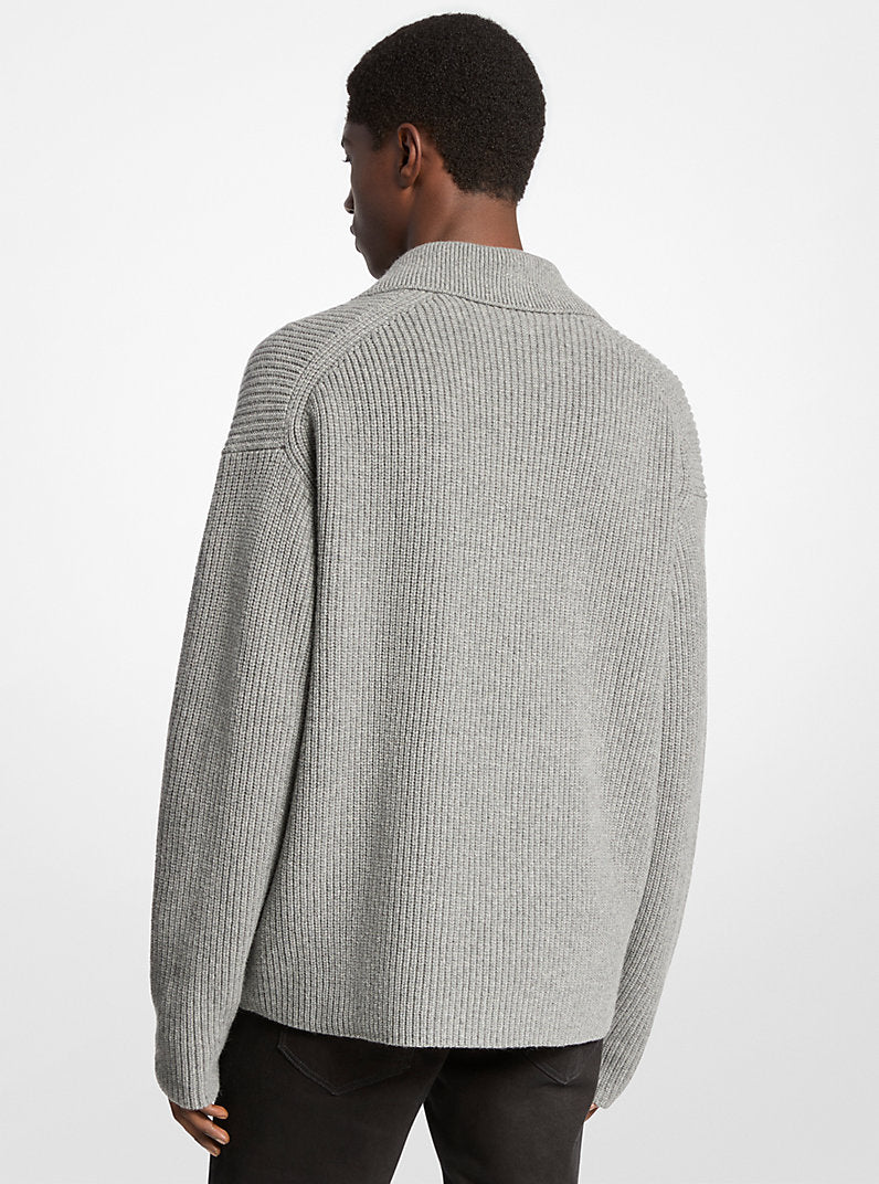 Michael Kors Mens Ribbed Wool Blend Sweater