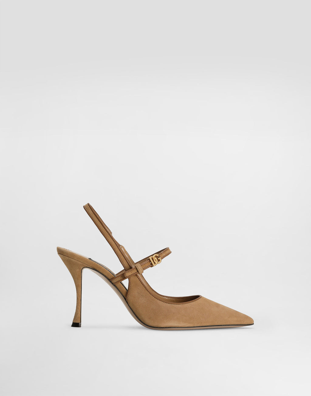DOLCE & GABBANA Suede and nappa leather slingback