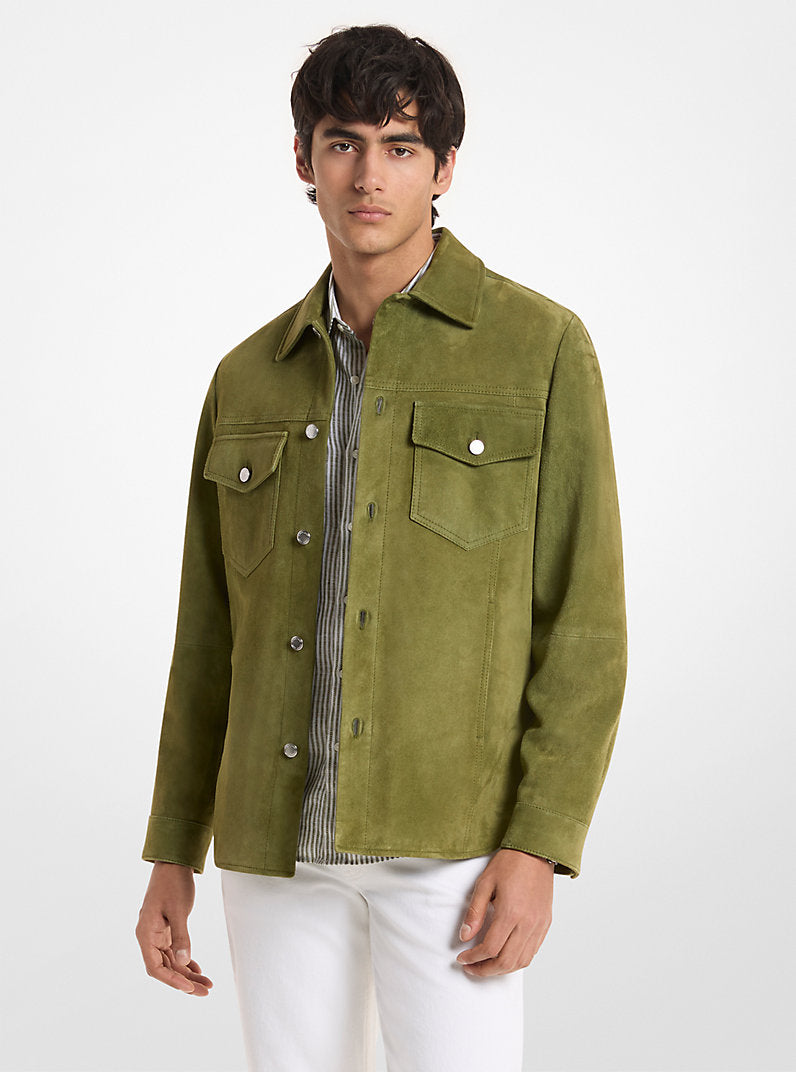 Michael Kors Mens Suede Shirt Jacket