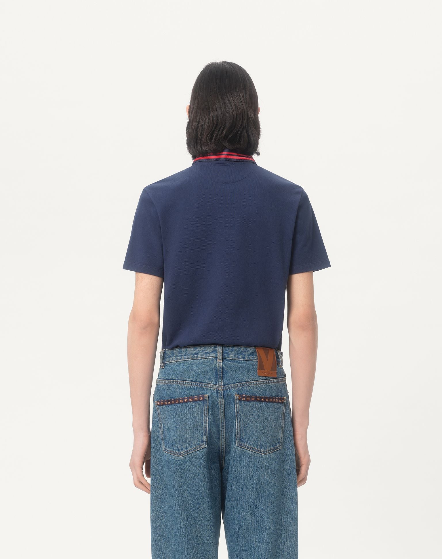 VALENTINO Cotton Piqué Polo Shirt With Vg Embroidery